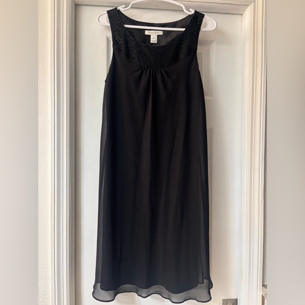White House Black Market Black Beaded Midi Dress
